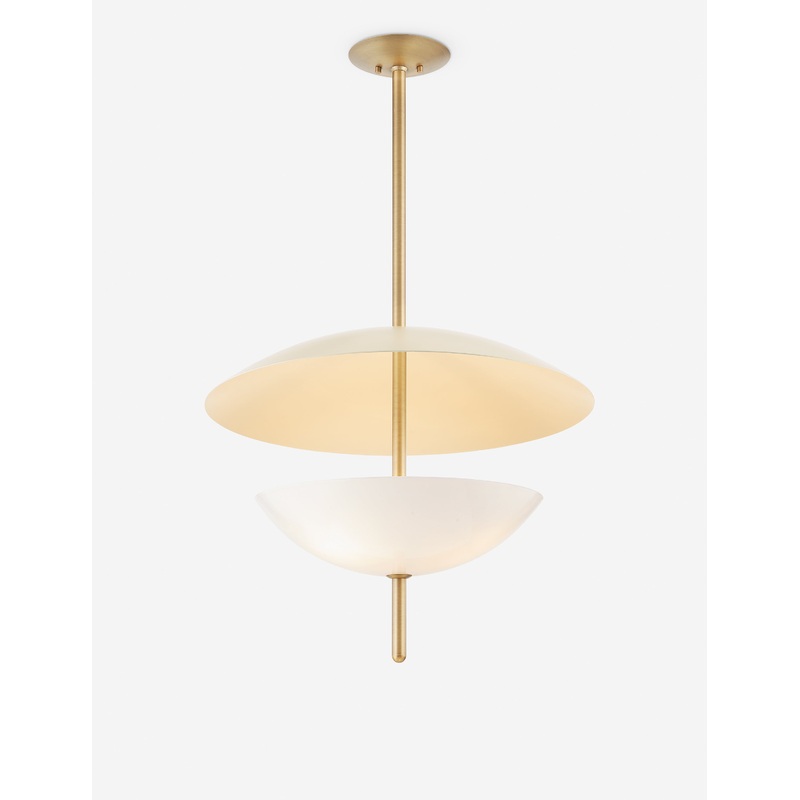Dion Pendant Light by Colin King x Troy Lighting Brass and White 24″ Dia