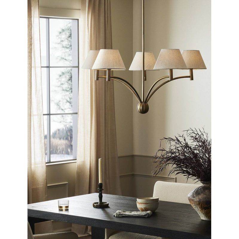 Fanning Chandelier Aged Brass 35″Dia