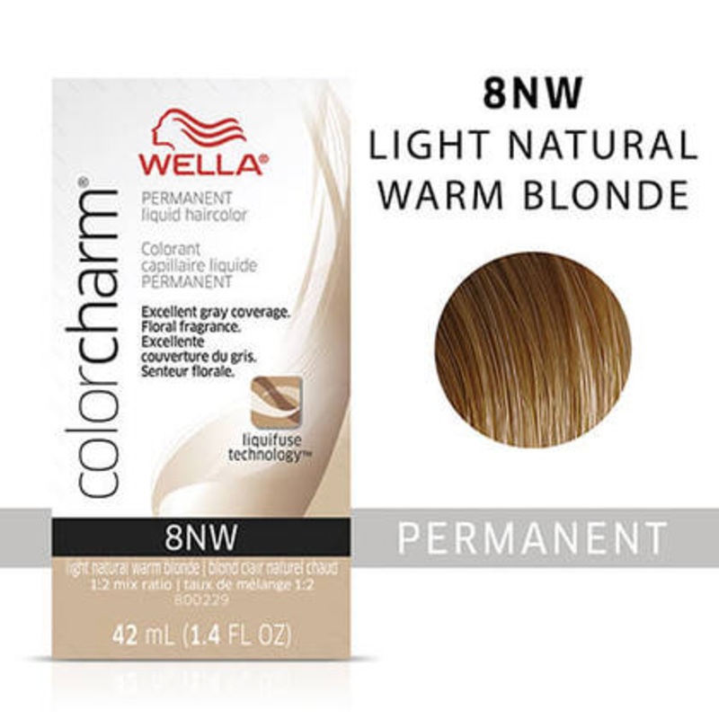 Wella ColorCharm Permanent Liquid Hair Color 42 ml / 1.4 oz – 8NW Light Natural Warm Blonde