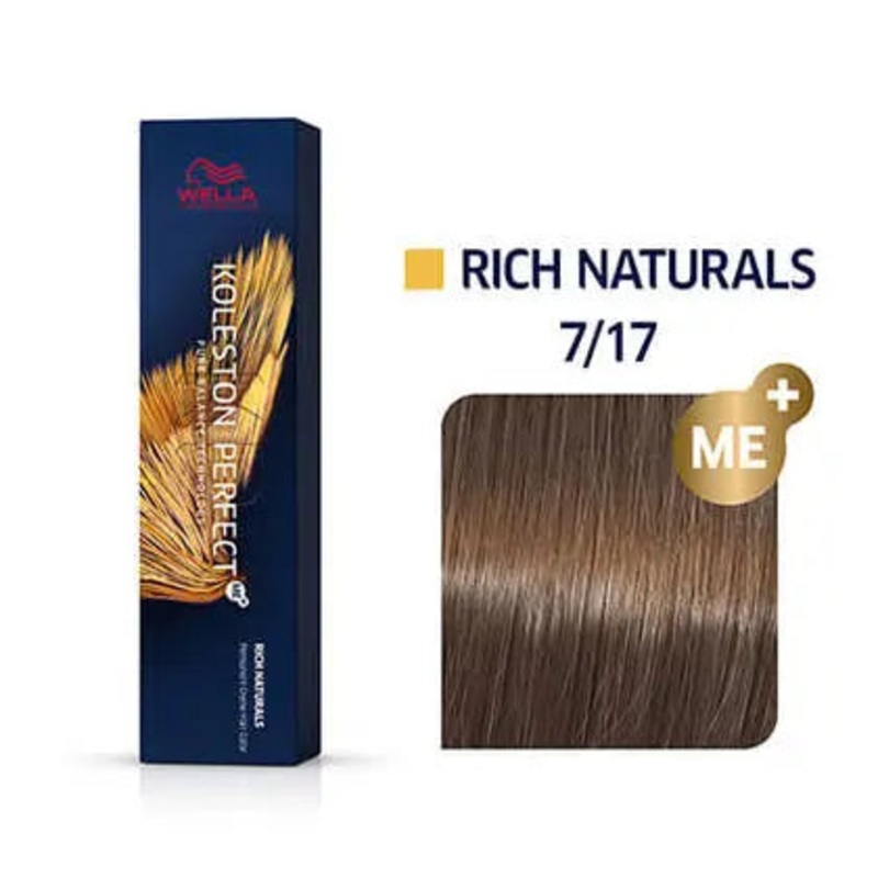 Wella Koleston Perfect Permanent Hair Color – 7/17 Medium Blonde / Ash Brown