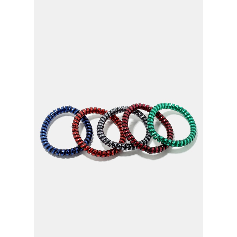 5-Piece Thin Spiral Hair Ties