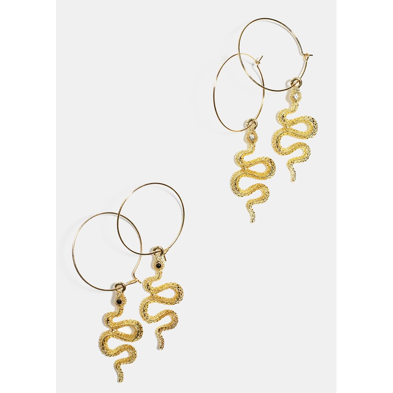 Snake Dangle Hoop Earrings