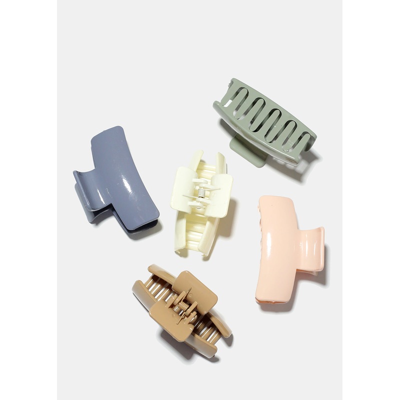 2 Piece Solid Color Claw Clips Grey