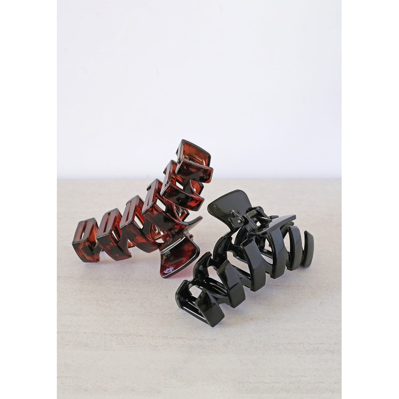 Large Spiral Jaw Clip Black