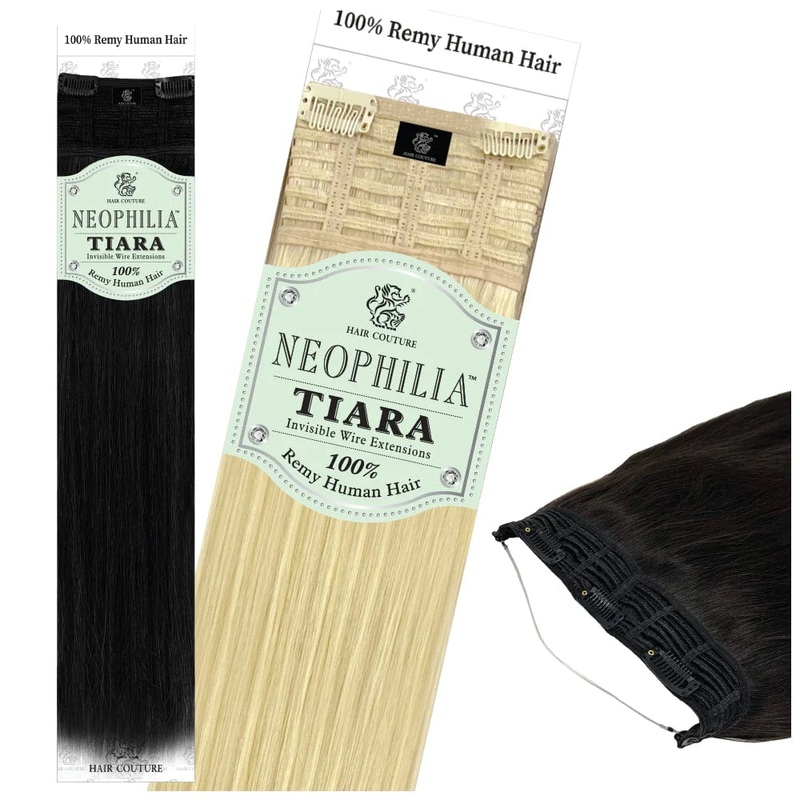 Neophilia Tiara Invisible Wire Extensions 22″ 6/613