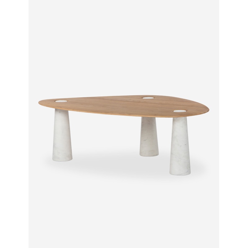 Damona Coffee Table Natural and White Marble