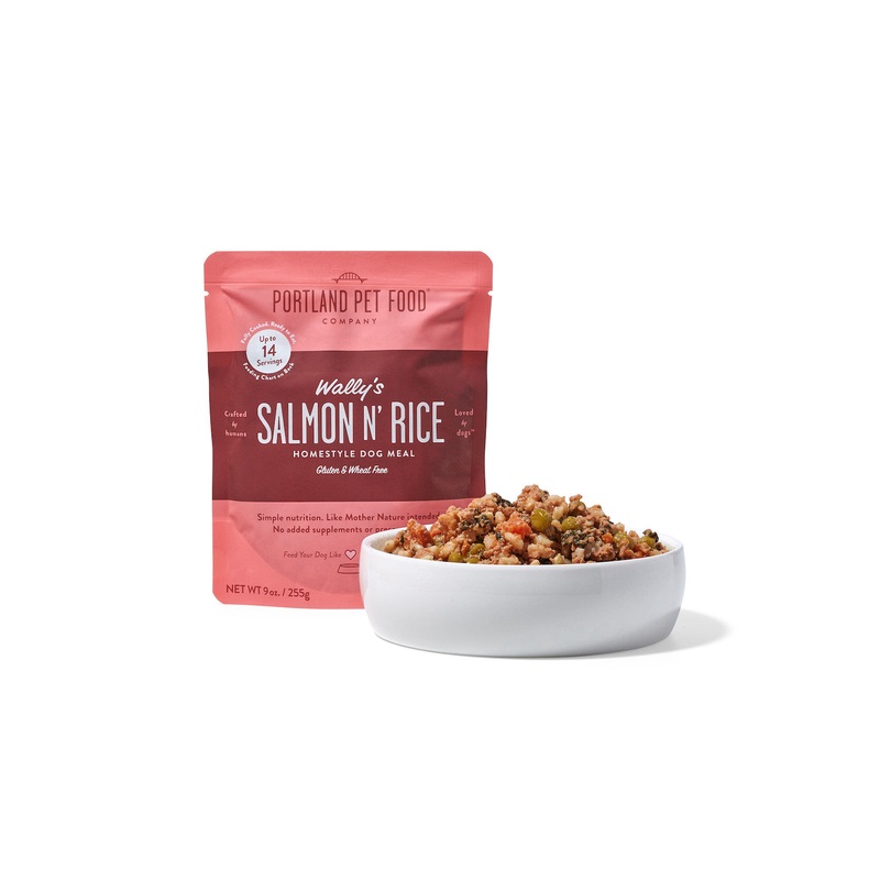 Wally’s Salmon N’ Rice Human-Grade Dog Meal, Mixer or Meal Topper, 9 oz Pouch – Single
