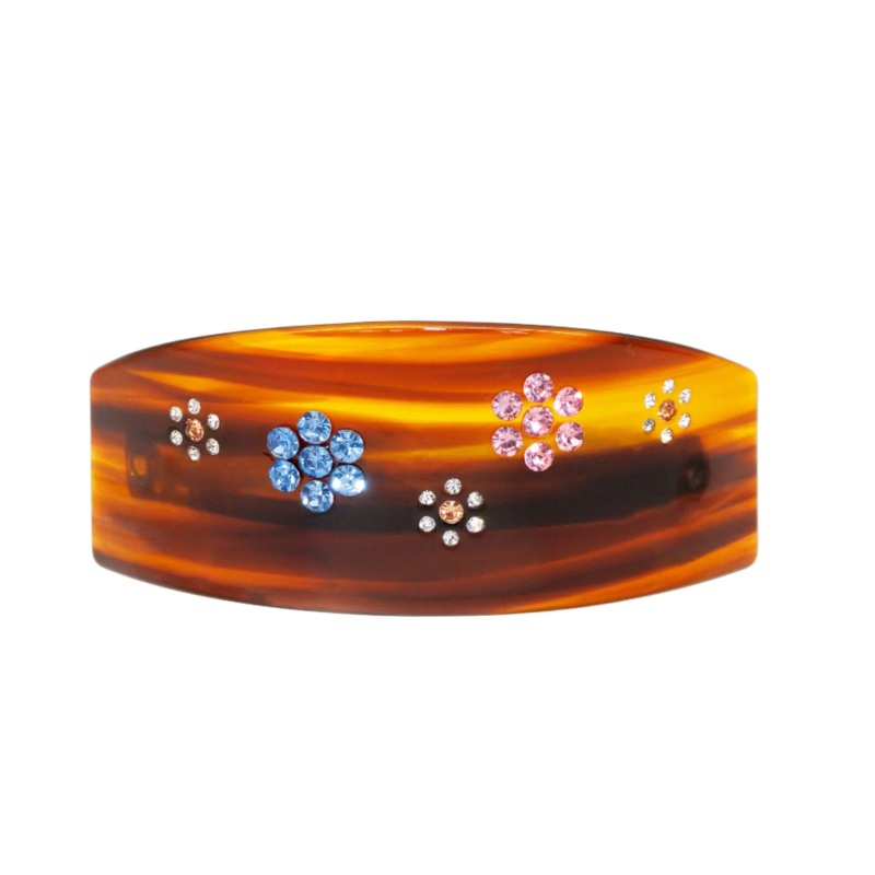 Ponytail Barrette in Tortoise Daisy
