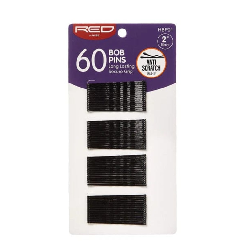 Red Bobby Pins 2″ 60CT Black HBP01