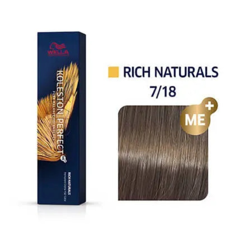 Wella Koleston Perfect Permanent Hair Color – 7/18 Medium Blonde / Ash Pearl
