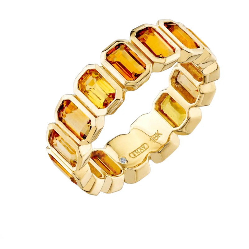 YELLOW SAPPHIRE & CITRINE BEZEL ETERNITY BAND