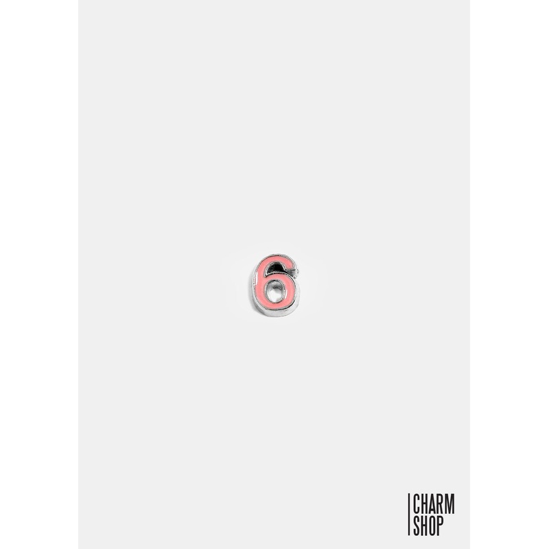 Pink Number 6 Locket Charm