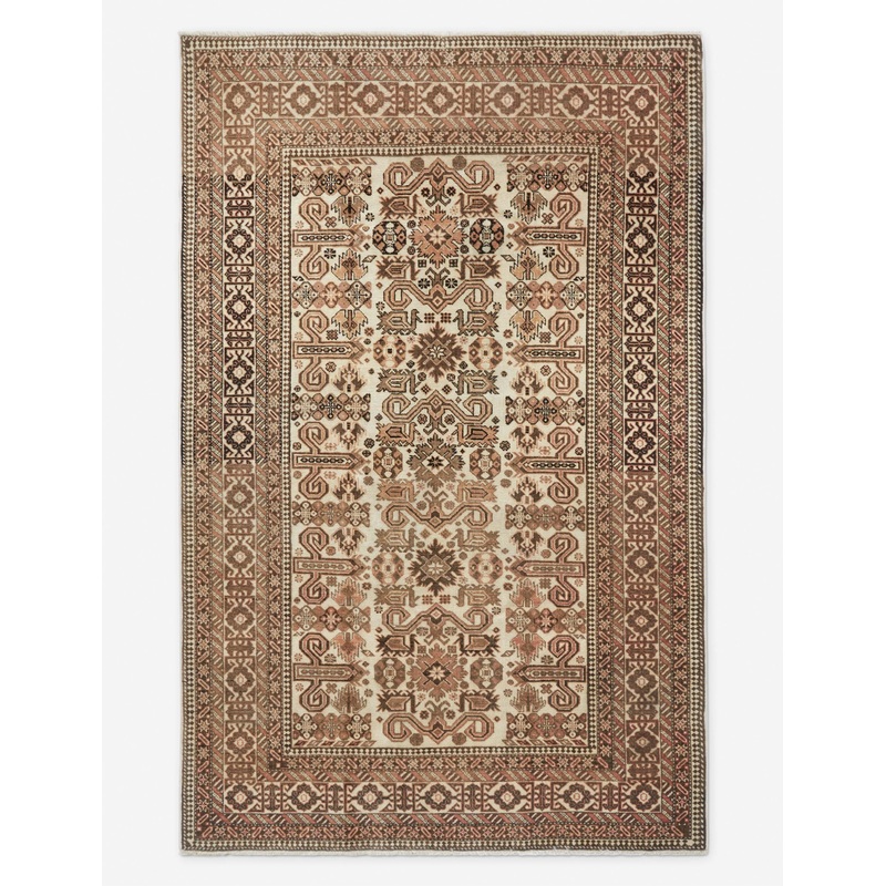 Vintage Turkish Hand-Knotted Wool Rug No. 237, 4’8″ x 7′