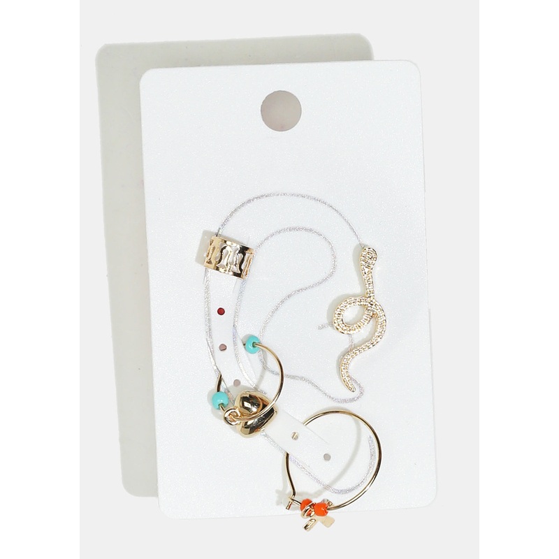 4-Piece Cuff Hoop Earrings