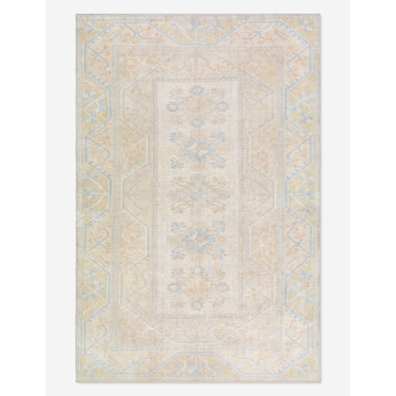 Vintage Turkish Hand-Knotted Wool Rug No. 491, 6′ 5″ x 9′ 9″