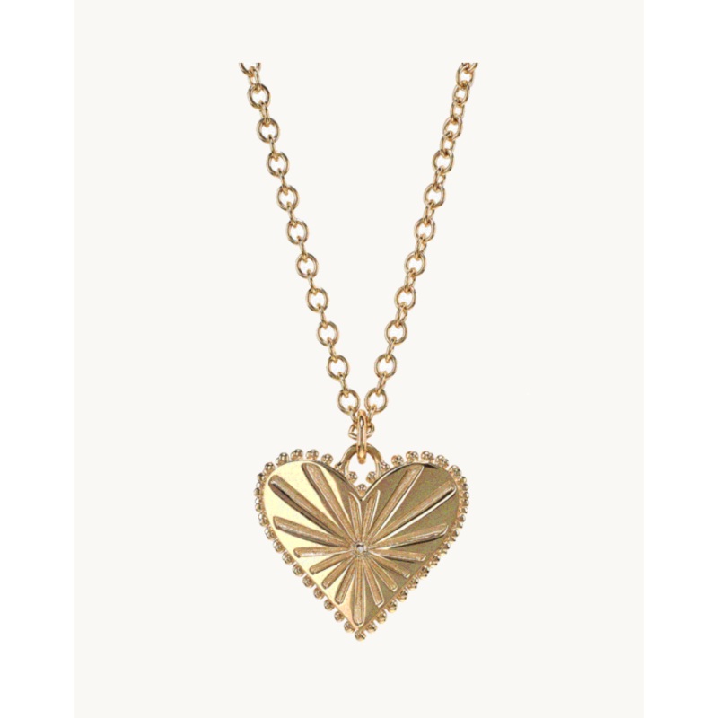 Small Pour Toujours Heart Coin Necklace Chain 16″ Chain Rose Gold