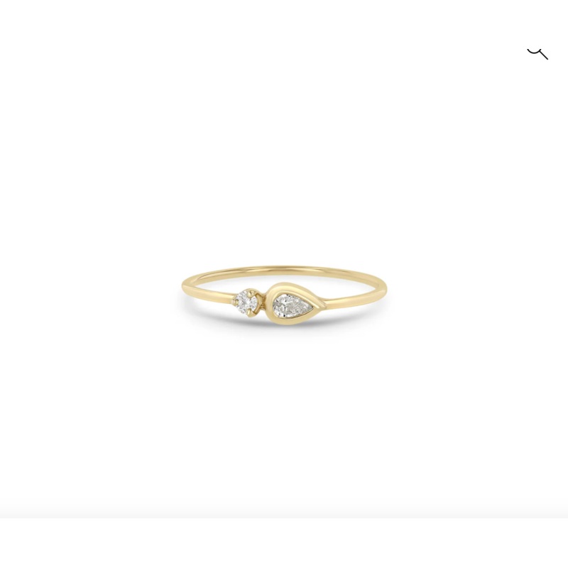 14K PEAR DIAMOND BEZEL & PRONG DIAMOND RING