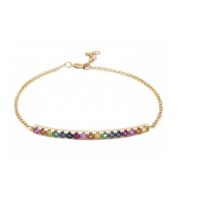 Large Rainbow Bar Bracelet
