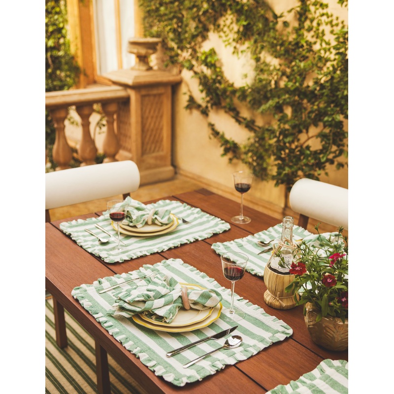 Sunday Table Linens Green Cocktail Napkin -Set of 4