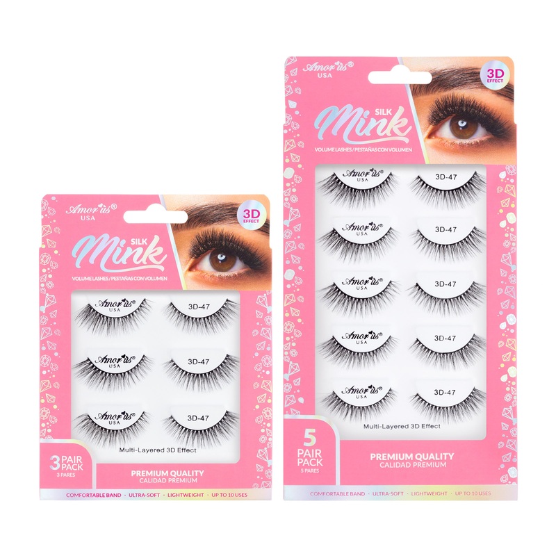 47 – 3D Silk Mink Lashes Pack 3 Pair Pack