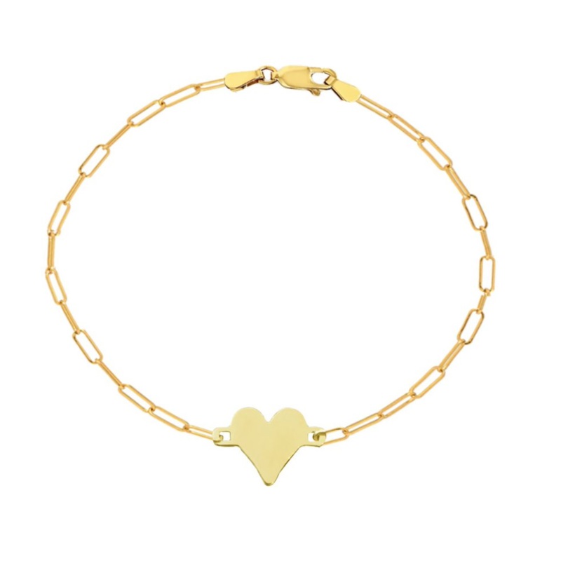gold heart bracelet yellow
