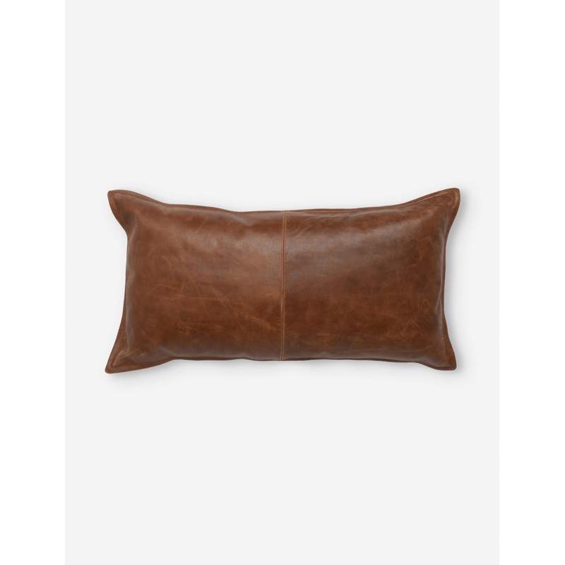 Sabrea Leather Lumbar Pillow Beige Lumbar