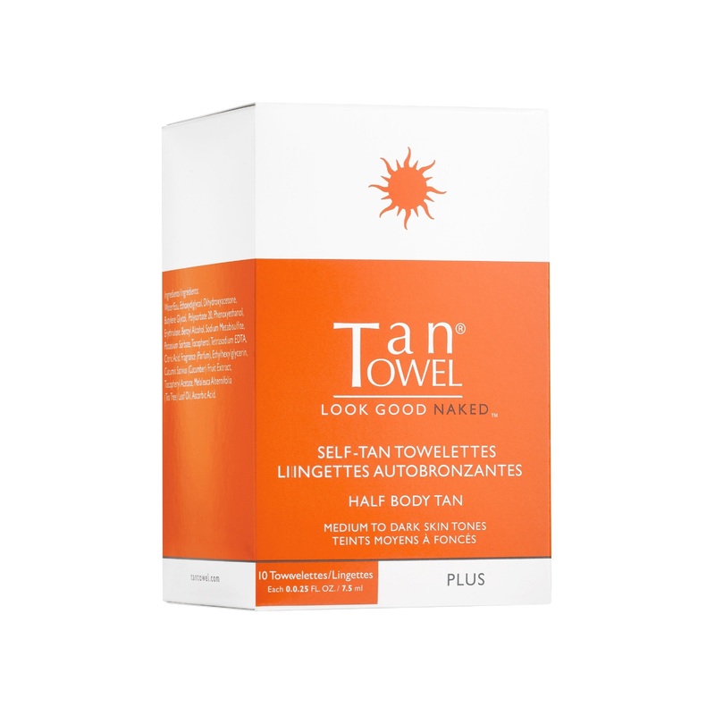 Tan Towel Self-Tan Towelettes Half Body Tan 10 Pack – Plus | Medium to Dark Skin Tones