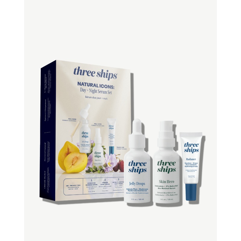 Natural Icons: Day + Night Serum Set 3 piece set