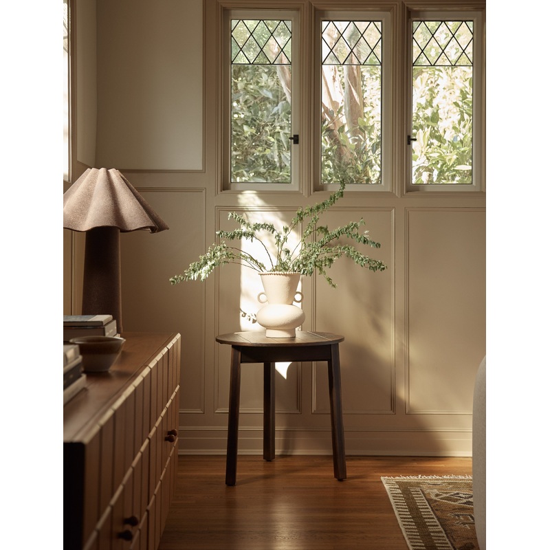 Sanderson Round Side Table Dark Brown