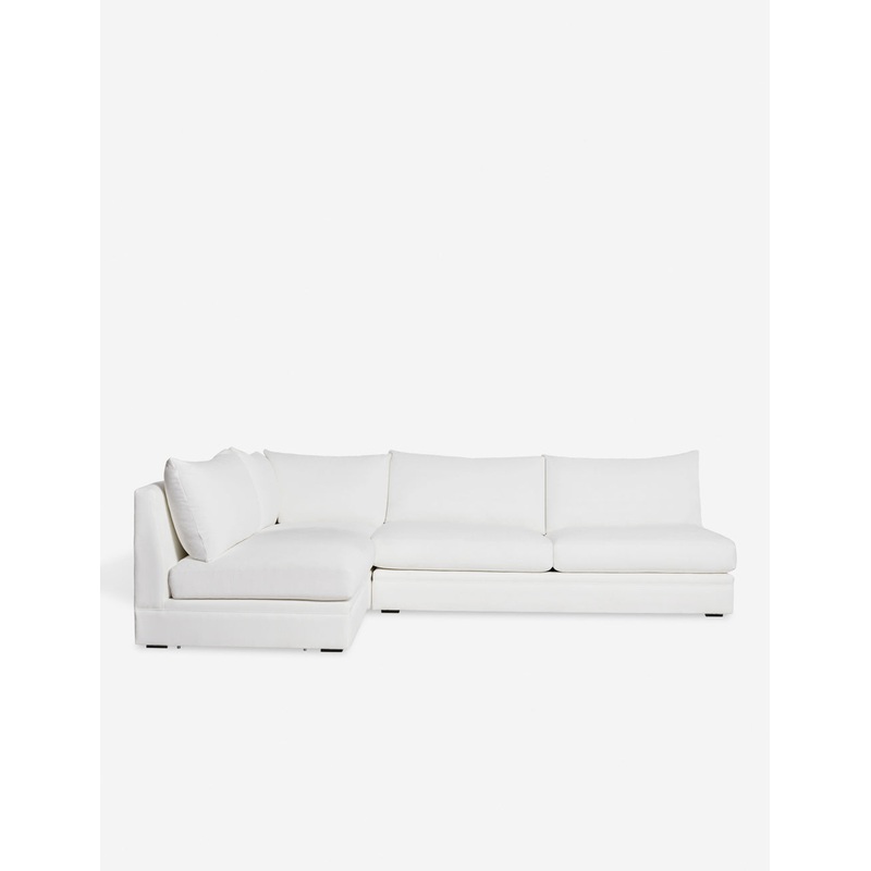 Winona Armless Sectional Sofa White Performance Fabric Right-Facing
