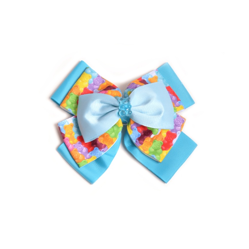 Many Gummy Bears Bow Fuchsia