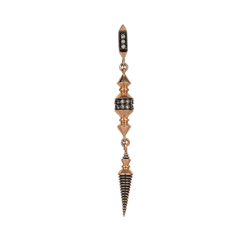 Objet Drop Earring with Champagne Diamonds