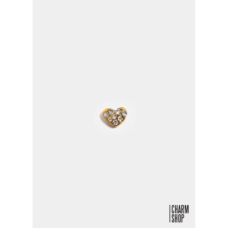 Rhinestone Heart Locket Charm