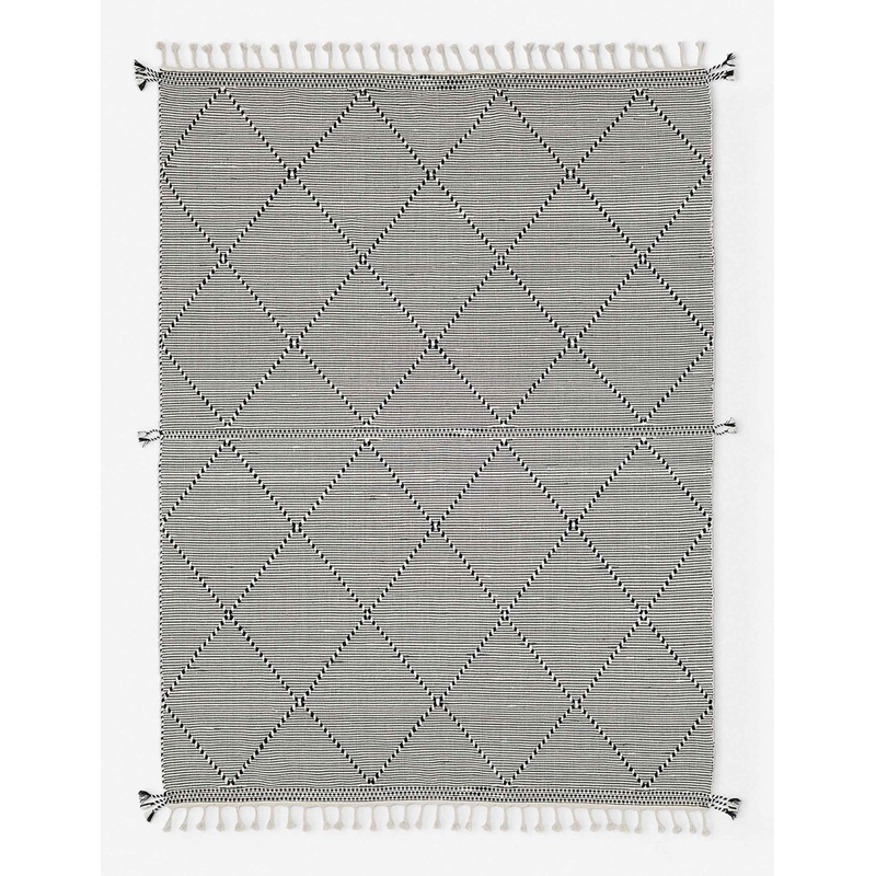 Taza Handwoven Wool Rug Black 2’6″ x 8′