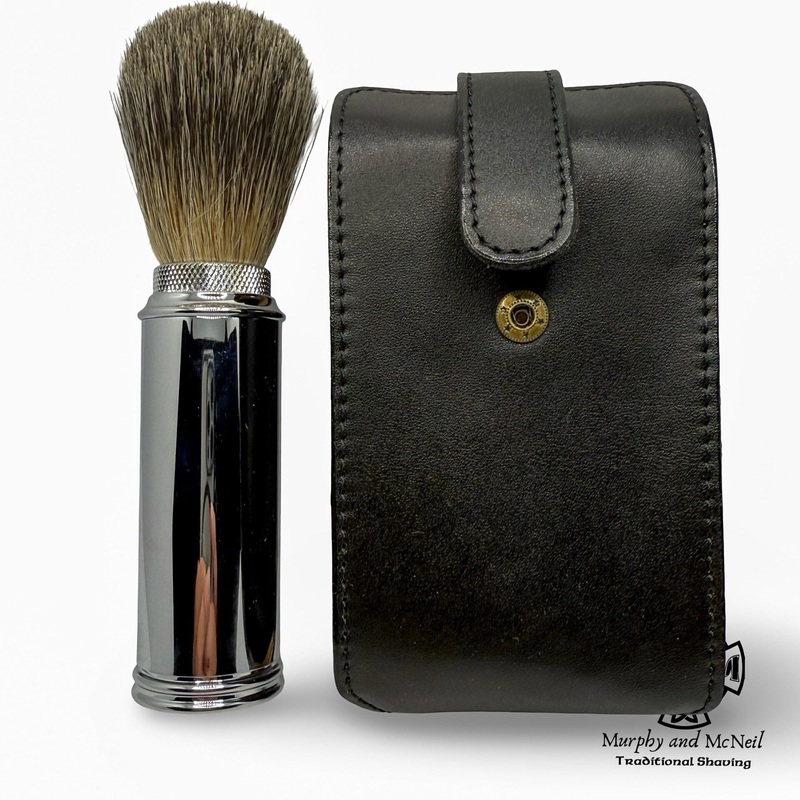 Travel Brush and Leather Case – by Rockwell Razors (Pre-Owned)
