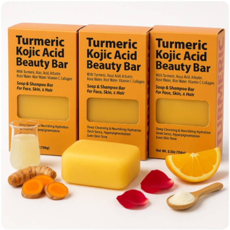 By Natures Turmeric Kojic Acid Beauty Bar 5.5 OZ Multipack 3 PACK