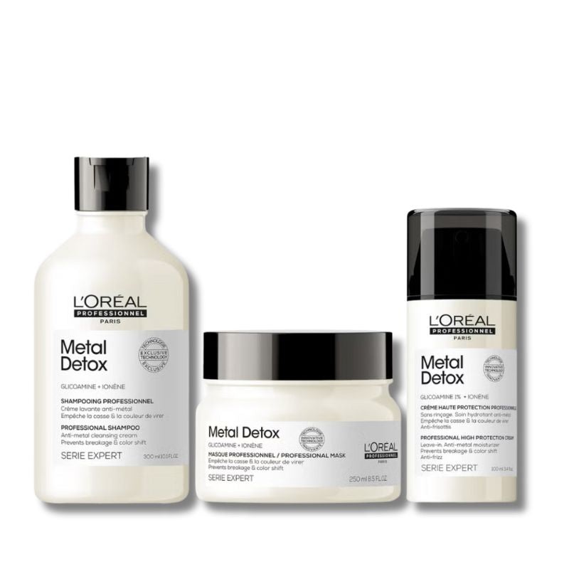 L’Oral Professionnel Metal Detox Shampoo Masque and Leave-in Cream Bundle