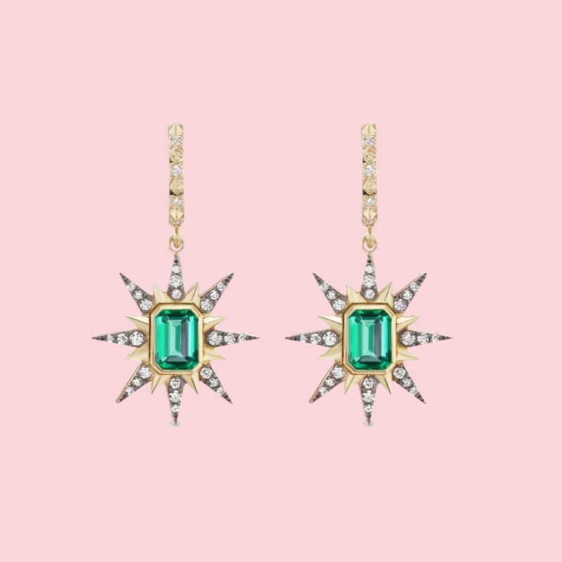 STARBURST EARRINGS EMERALD