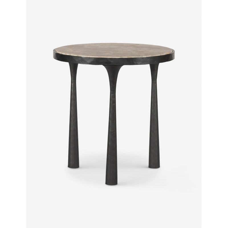 Billings Round Side Table by Amber Lewis x Four Hands Fossil Marble