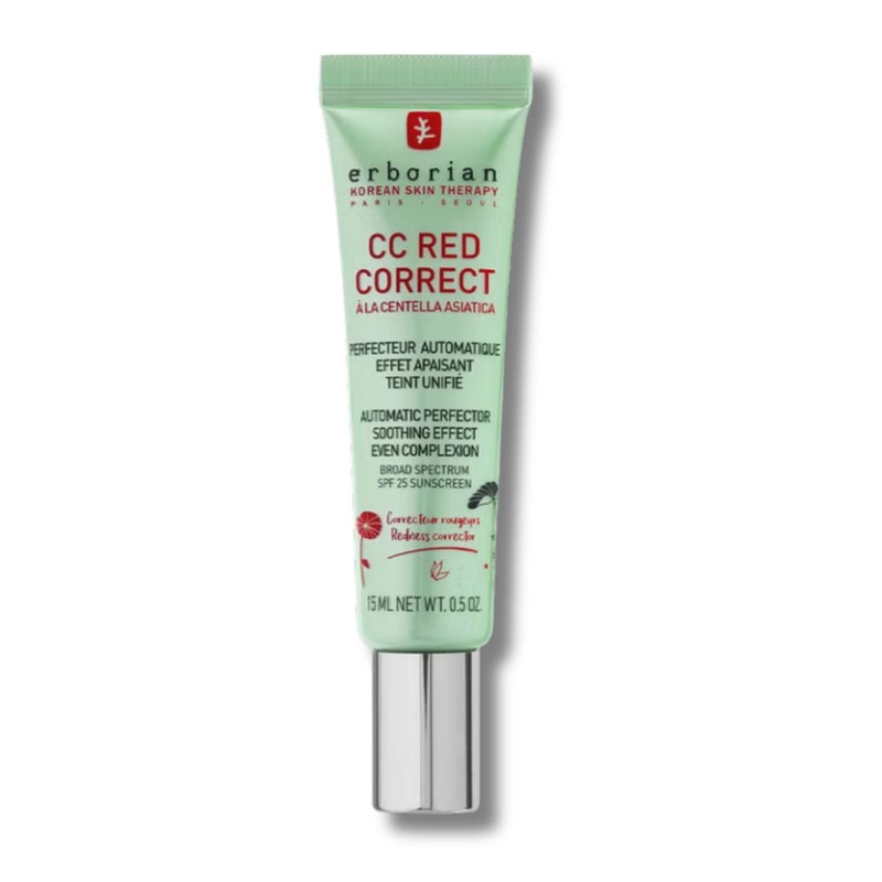 Erborian CC Red Correct – Colour Correcting Anti-Redness Cream With Soothing Effect SPF25 Travel Size 15ml 15ML