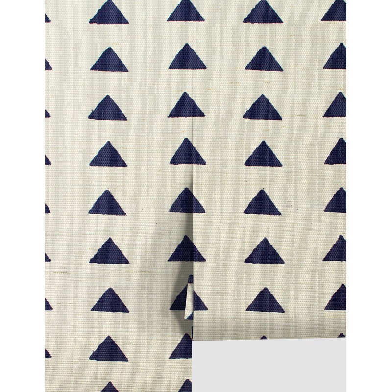 Triangles Grasscloth Wallpaper By Nathan Turner Navy