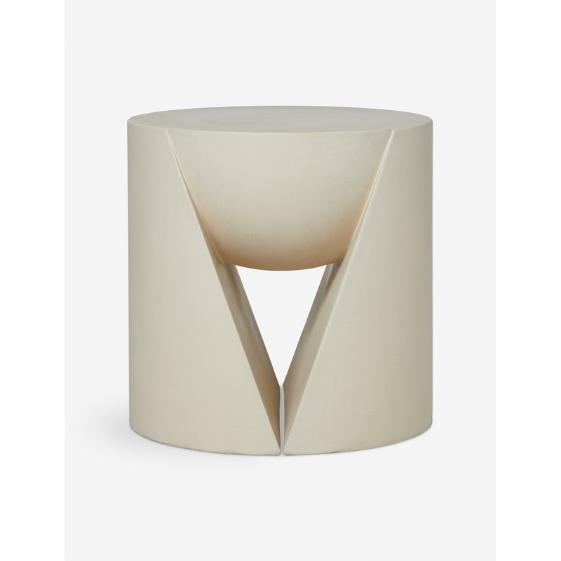 Amaya Indoor / Outdoor Round Side Table Ivory