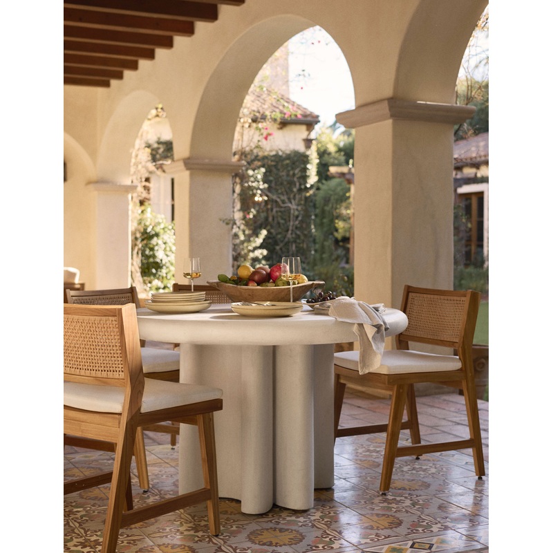 Ruiz Indoor / Outdoor Round Dining Table Ivory
