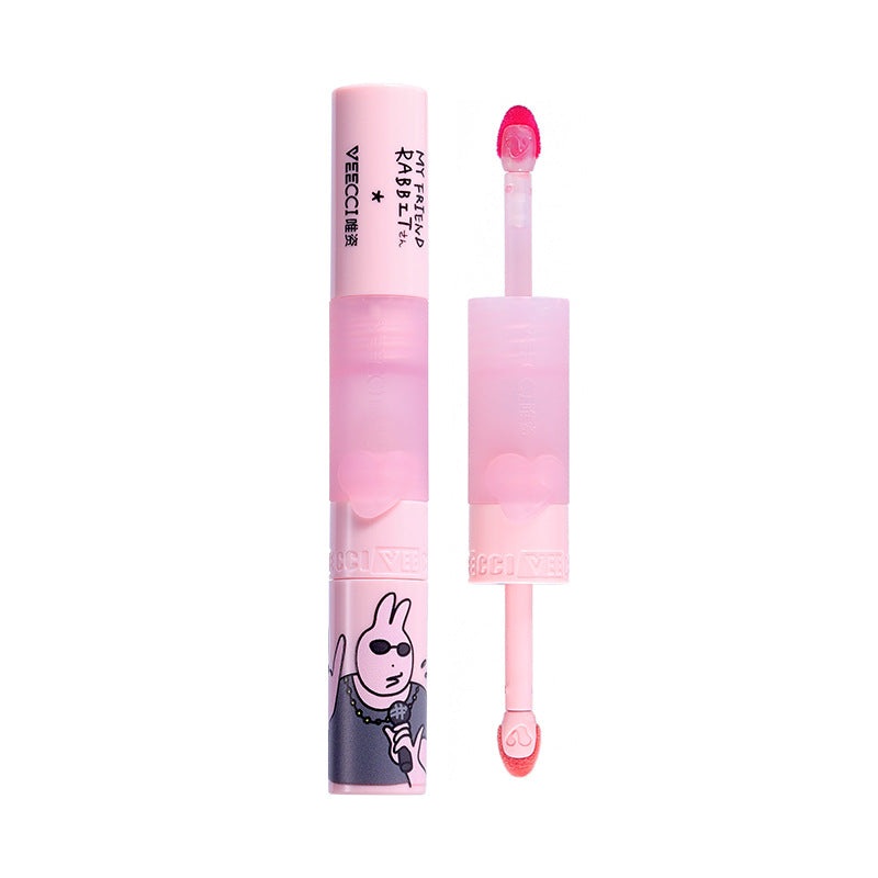 Veecci  My Friend Rabbit Double-headed Lip Glaze 2g+2g  F01 Watermelon Jelly