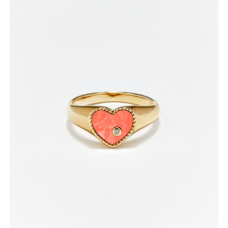 BABY CHEVALIERE COEUR CORAIL OR JAUNE 5