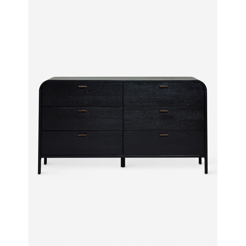 Brooke 6-Drawer Dresser Black