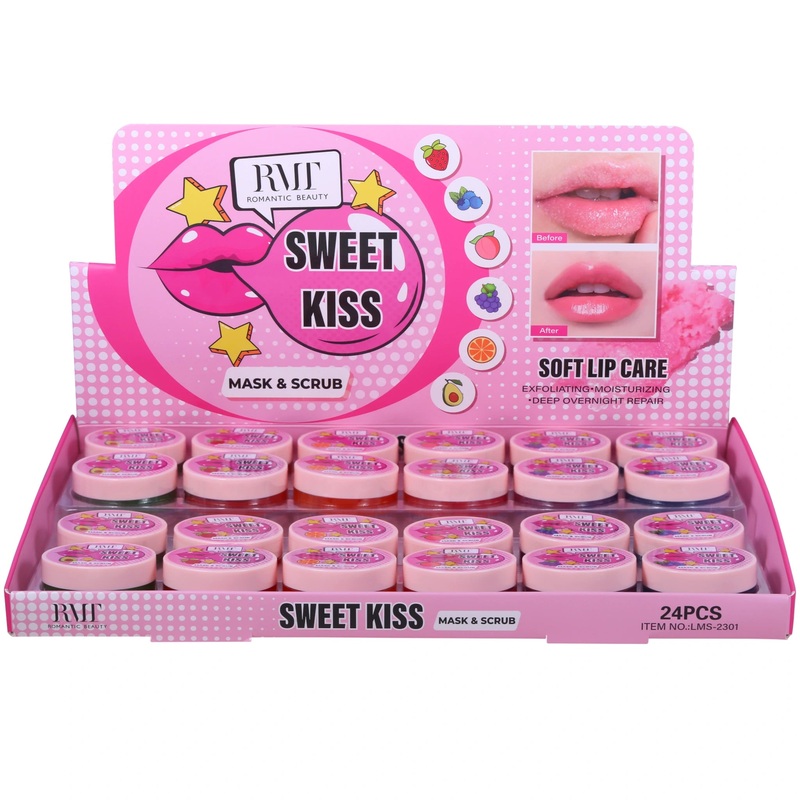 Romantic Beauty Sweet Kiss Mask & Scrub – Wholesale Display 24 Units (LMS-2301)