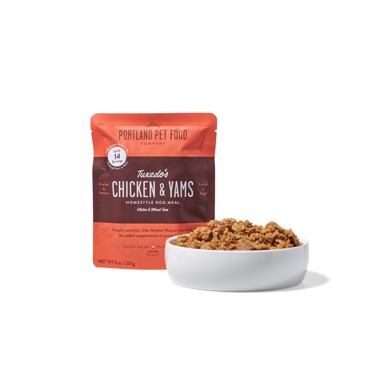 Tuxedo’s Chicken & Yams Human-Grade Dog Meal, Mixer or Meal Topper, 9 oz Pouch – Single