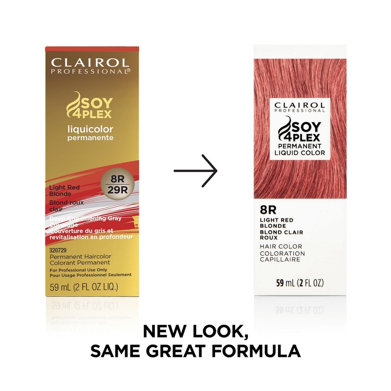 Clairol Professional Soy4Plex LiquiColor Permanent Hair Color – 8R | 29R (Light Red Blonde)