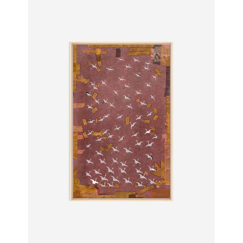Crane Stencil 1 Wall Art by ZBC House Ivory + White 26″ x 40″